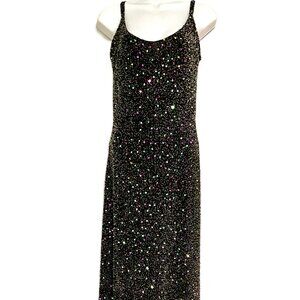 Pappel Boutique Evening Silk Beaded Sequin Dress -Size 8
